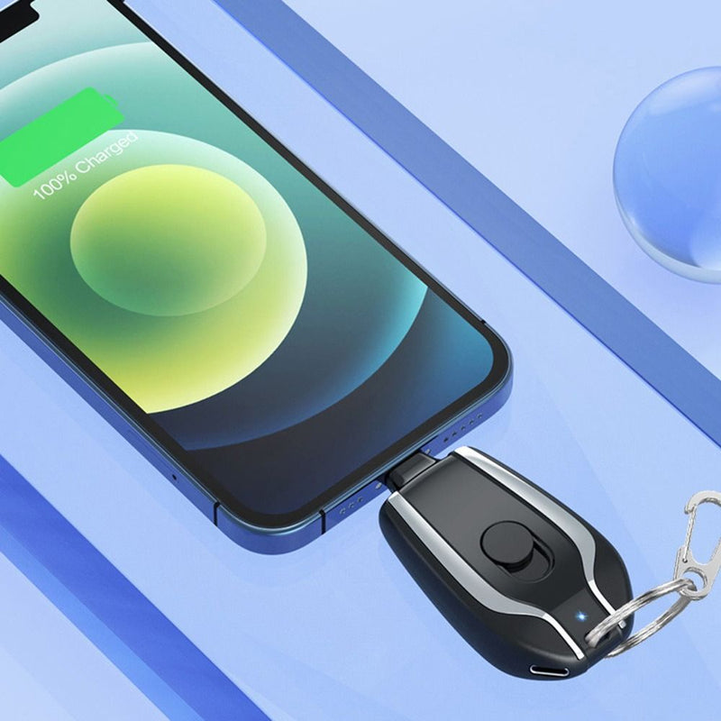 Chaveiro Carregador de Celular Portátil 1500mah para iPhone e Android